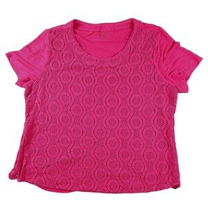 Croft & Barrow Womens Top Dressy Fuchsia Pink Blouse Size XL  JH1642089